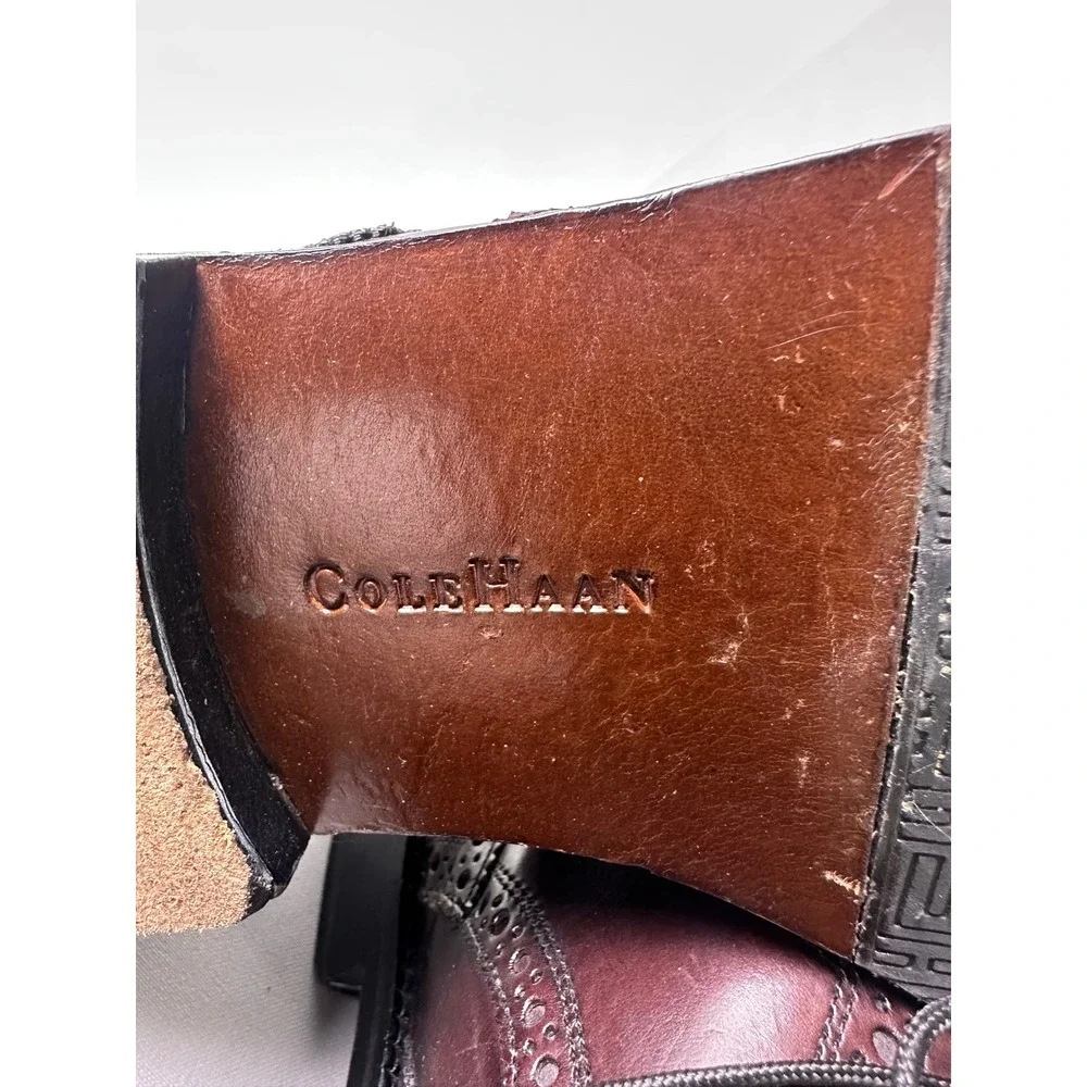 VINTAGE Cole Haan Men's 9 M Wingtip Oxford Shoes Dark Brown Leather Brogue Dress